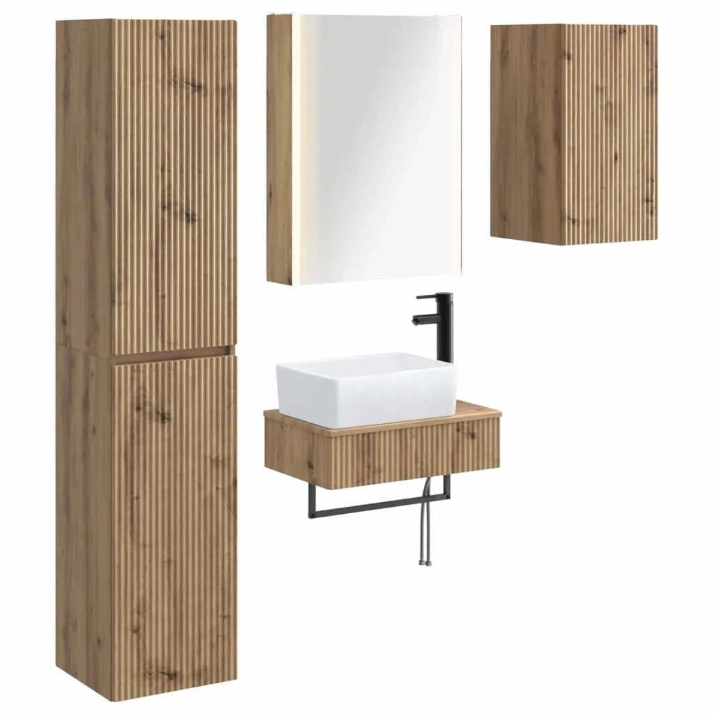 Set di mobili per il bagno 5 pcs Rovere Artigianale 3407286
