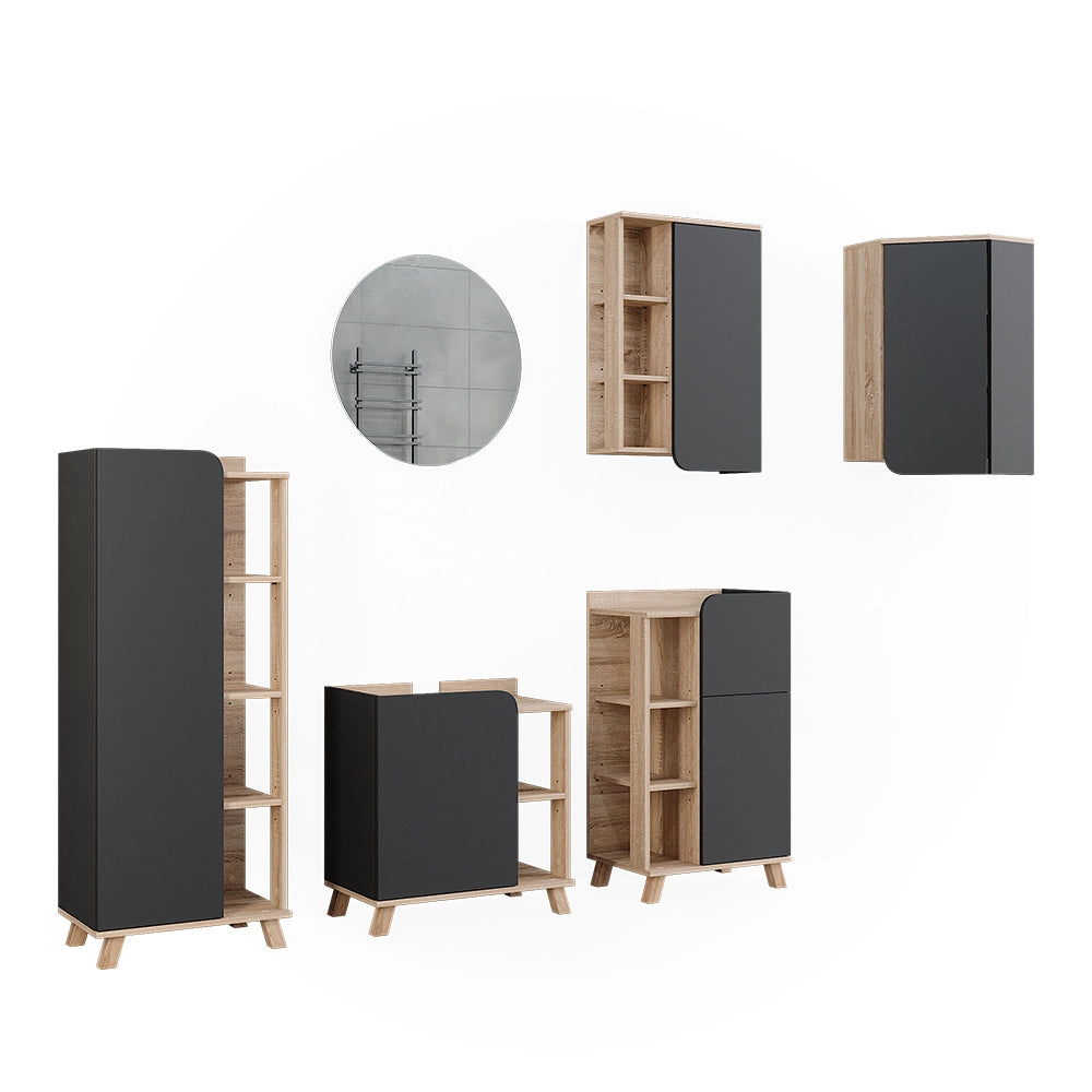 Vicco Set di mobili da bagno Sonoma 5 parti