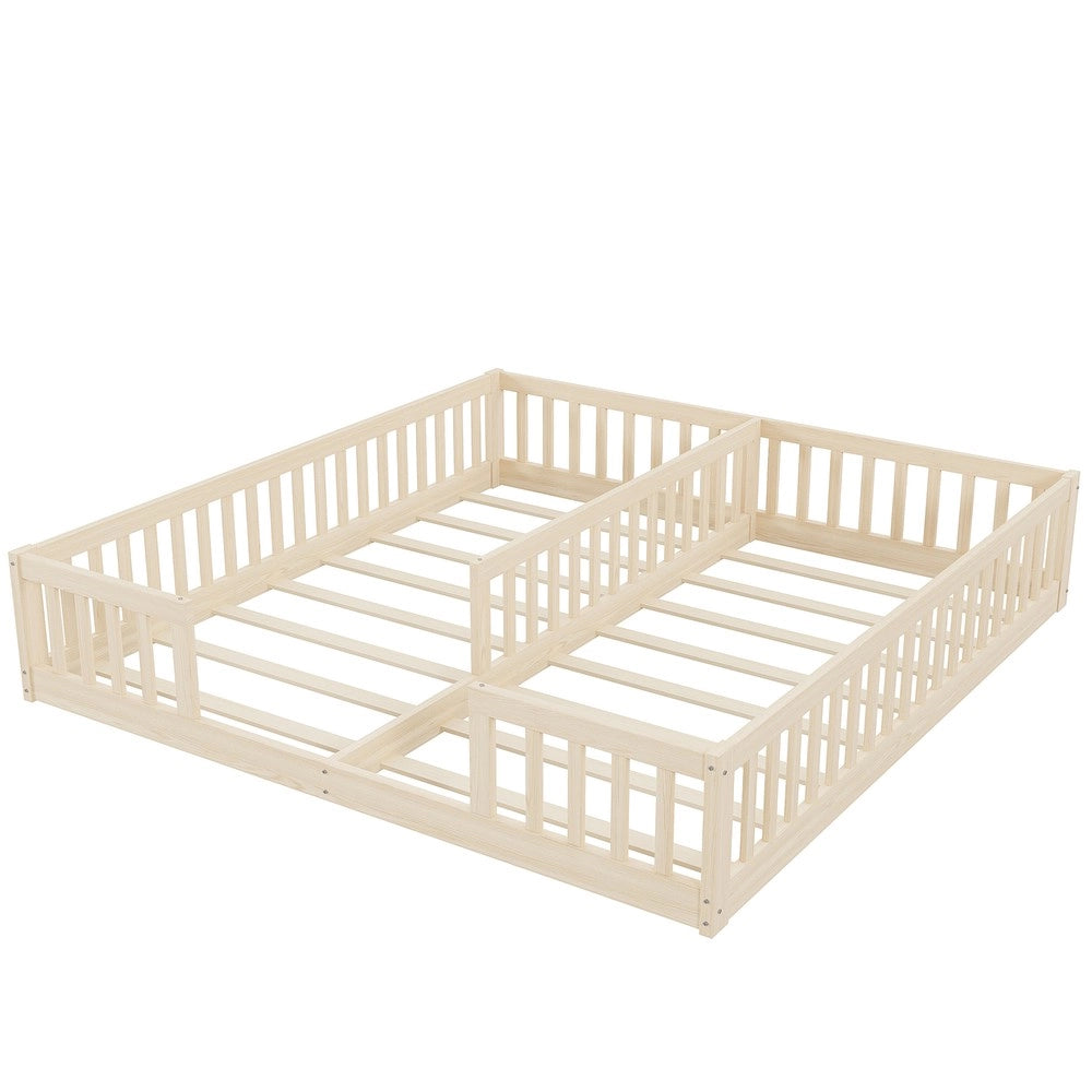 Letto Singolo con Sponda per Bambini ¨C MINIMAL ¨C Pino Naturale, Rete a Doghe, 90x200