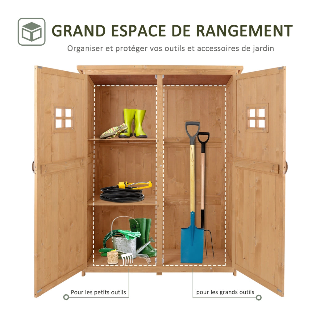 Armadio da Giardino in Legno Massello ¨C zephmum ¨C Antracite 127.5x50x164 cm