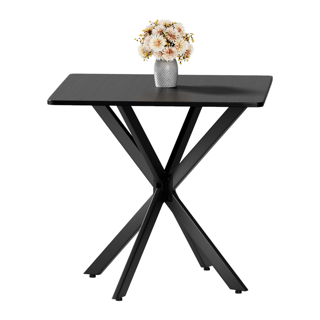 TAVOLO quadrato 80x80x75 cm Nero in ferro e pannello di legno