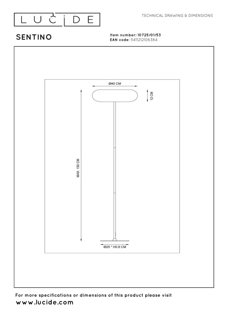 Lampada da terra retro SENTINO 3xG9 vetro arancio nero Lucide