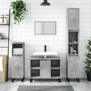 Armadietto da Bagno Grigio Cemento 80x33x60cm Legno Multistrato 831640