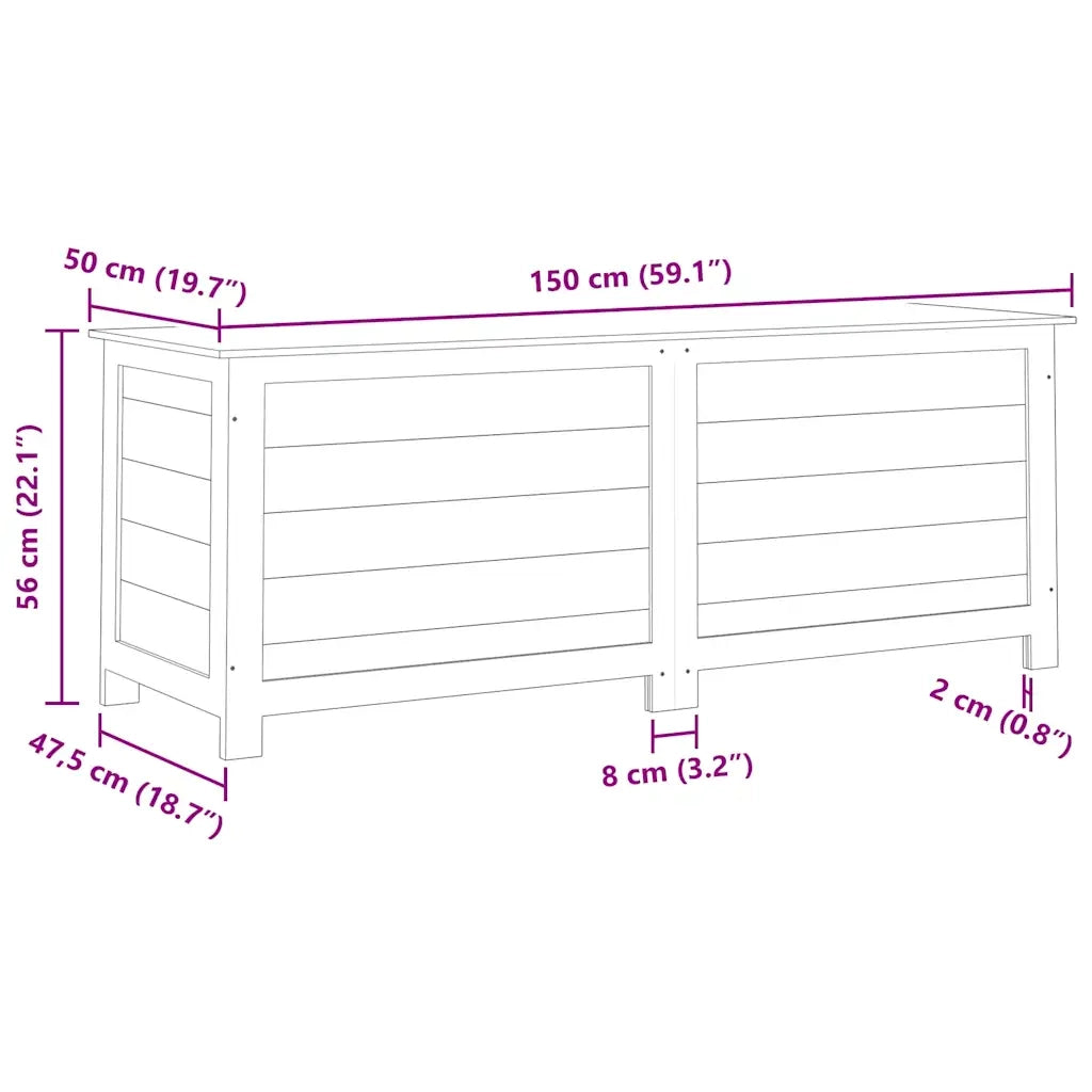 Scatola Cuscini Marrone 150x50x56 cm in Legno Massello di Abete 152173