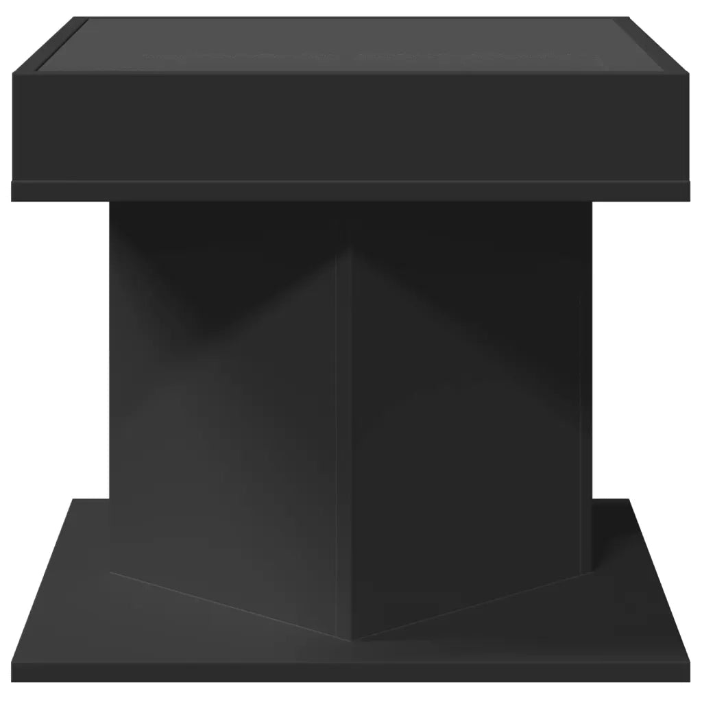 vidaXL Tavolino Salotto con LED Nero 50x50x45 cm Legno Multistrato