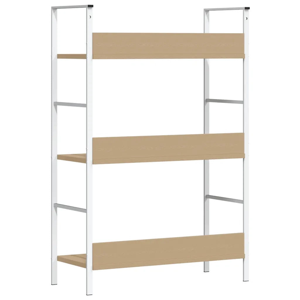 Scaffale Libri 3 Ripiani Rovere 60x27,6x90,5 Legno Multistrato 288221