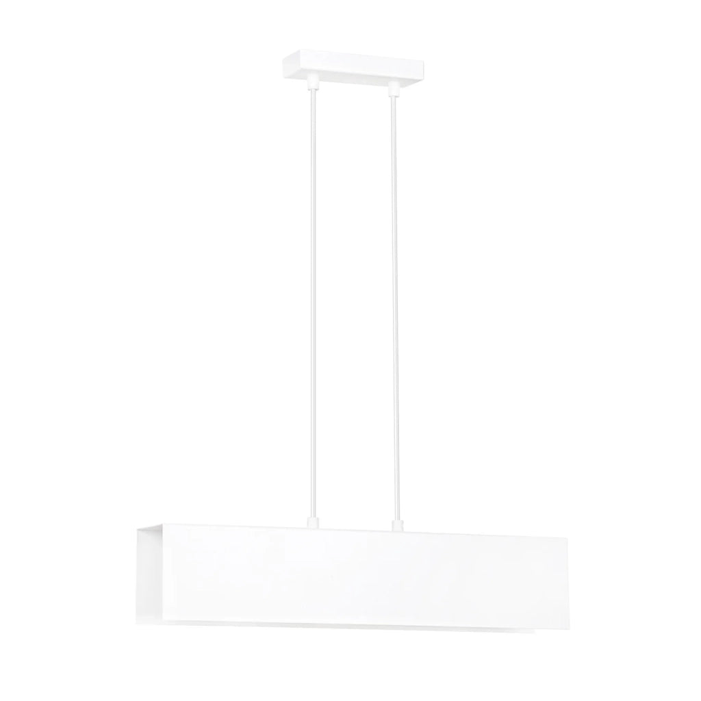 Lampadario Moderno 2 Luci Hachiman In Acciaio Bianco