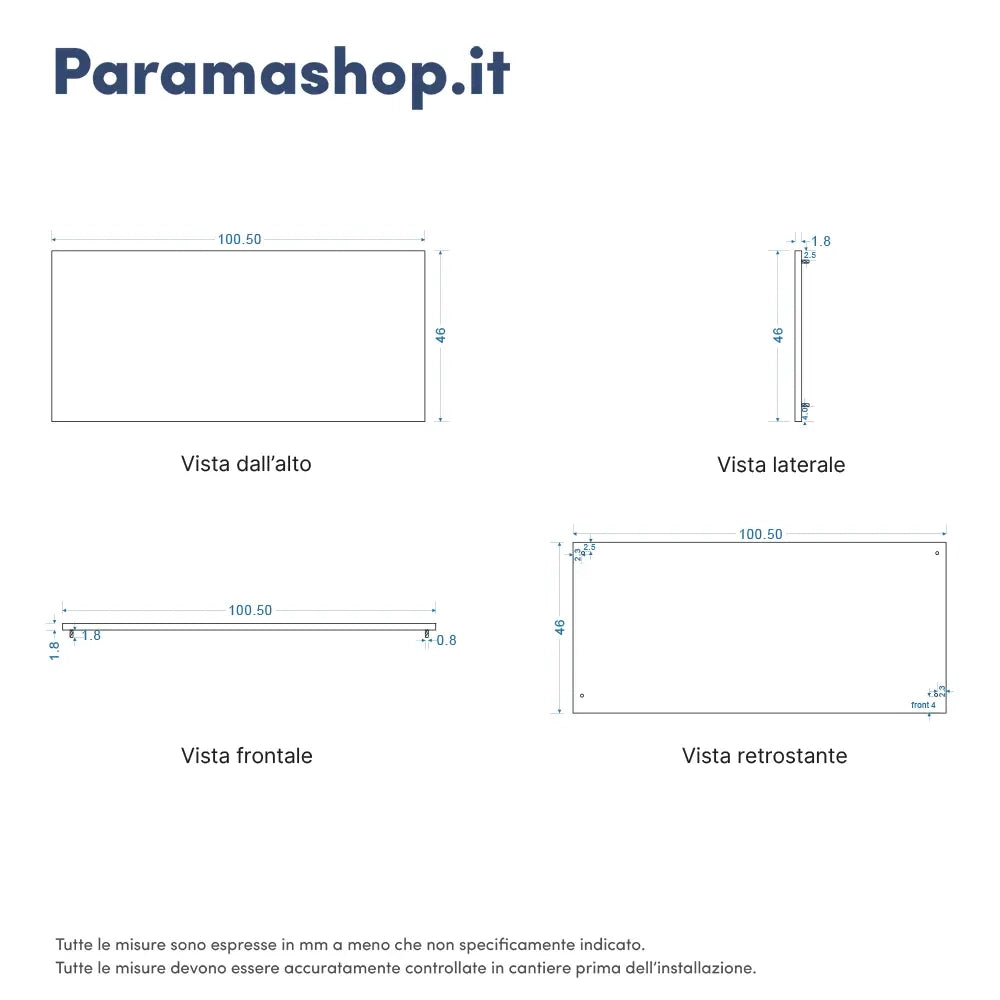 Mobile bagno sospeso 100 cm un cassetto carta da zucchero con top | Ardenne