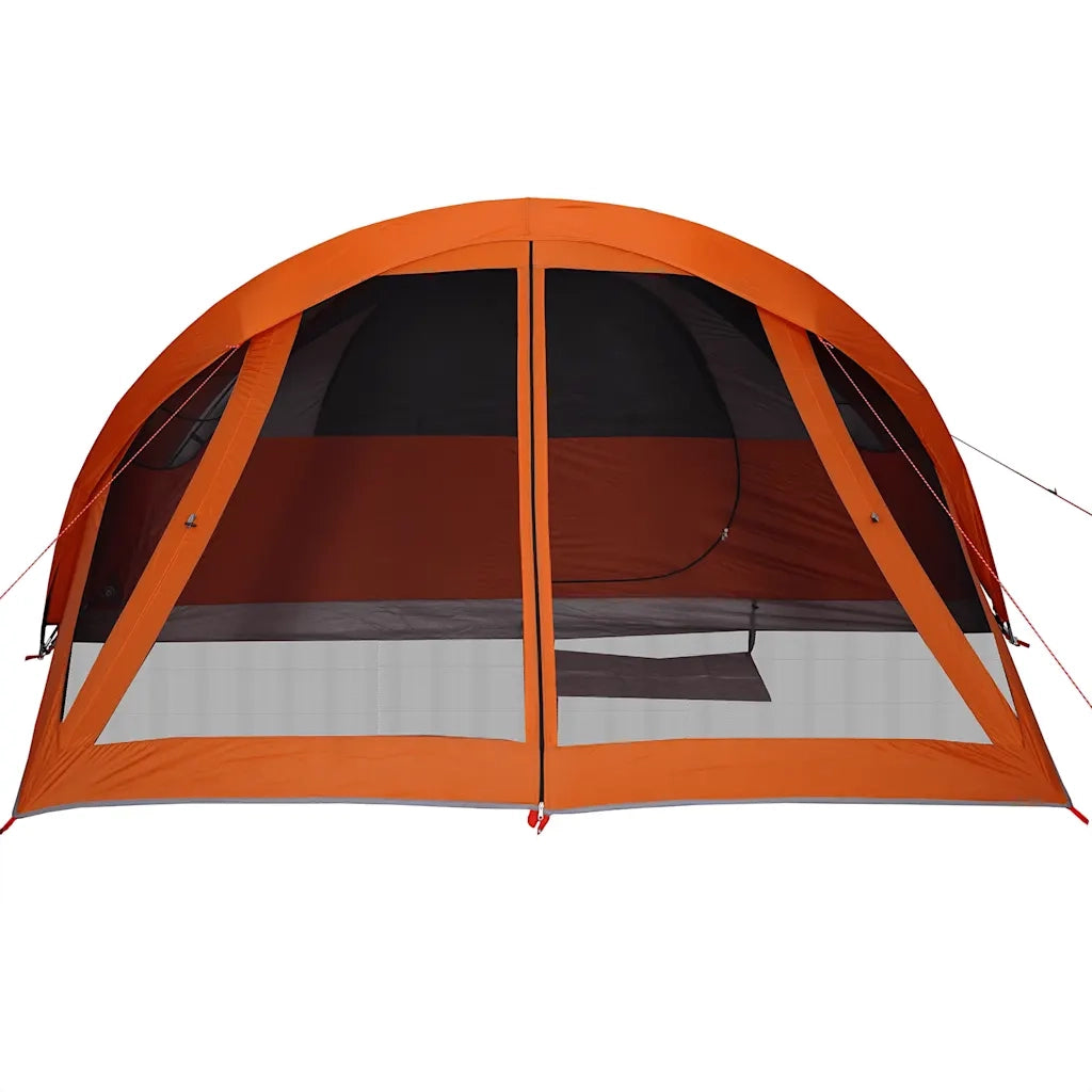 Tenda Familiare Cabina 6 Persone-Tenda da campeggio Grigia Arancione Impermeabile 337047