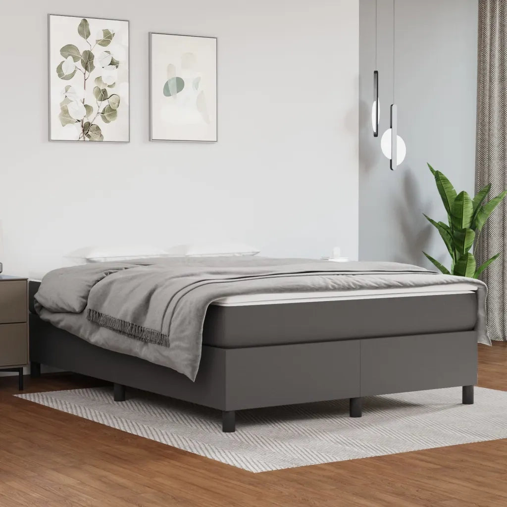 Struttura Letto a Rete a Molle Grigio 140x200 cm in Similpelle 3121051