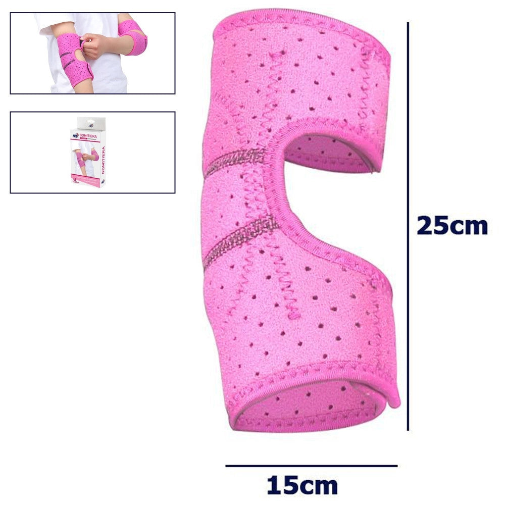 Trade Shop - Gomitiera Fascia Elastica Supporto Tutore Per Gomito Anallergico Bambini Rosa S -