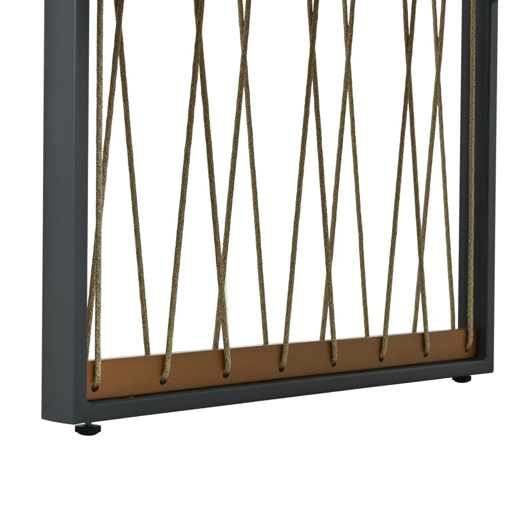 Set da giardino 7 pezzi per 6 persone， 117 x 117 cm， vetro temperato nero e legno