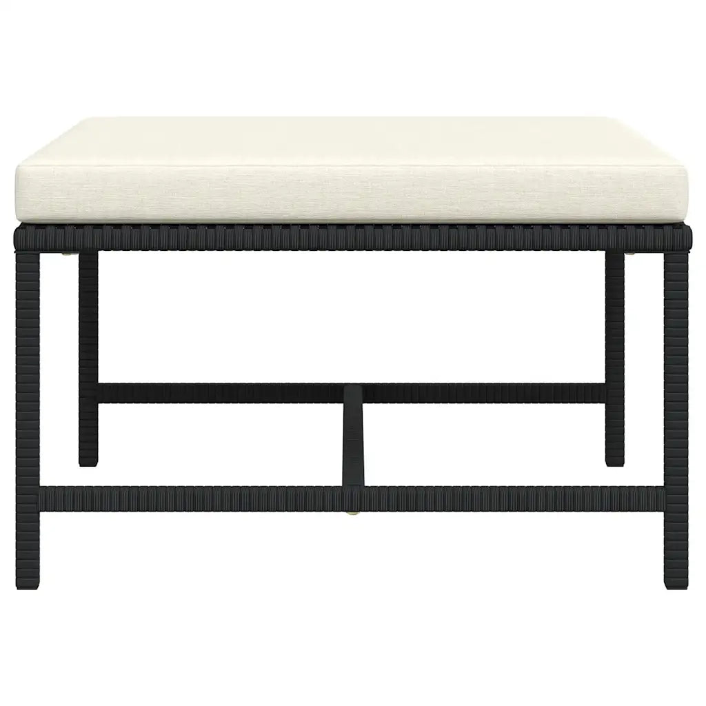 Poggiapiedi Modulare con Cuscino in Polyrattan Nero CFW5813082