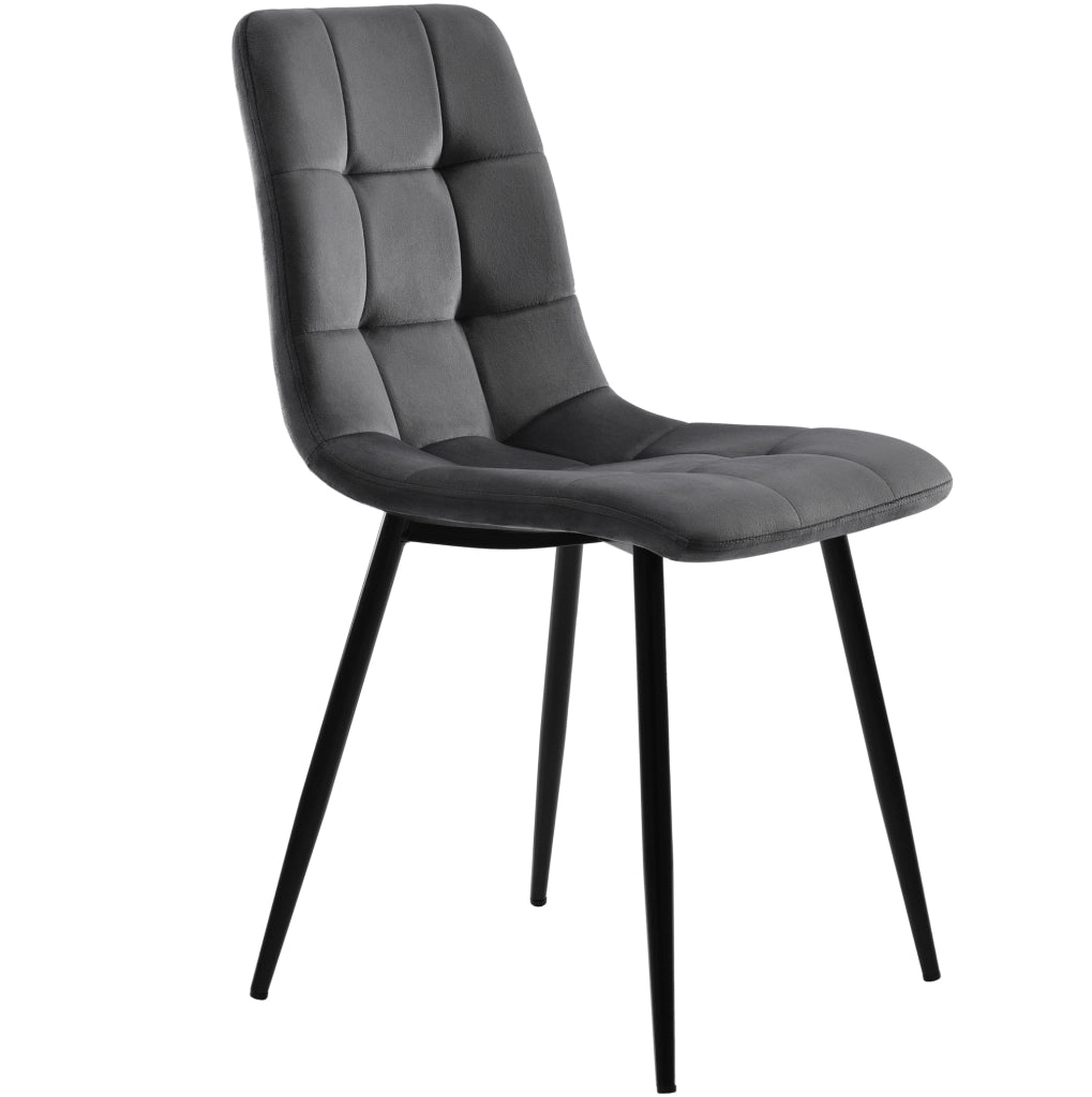 Set tavolo da pranzo 80x80x76 cm con 4 sedie; MDF; metallo; velluto multicolore