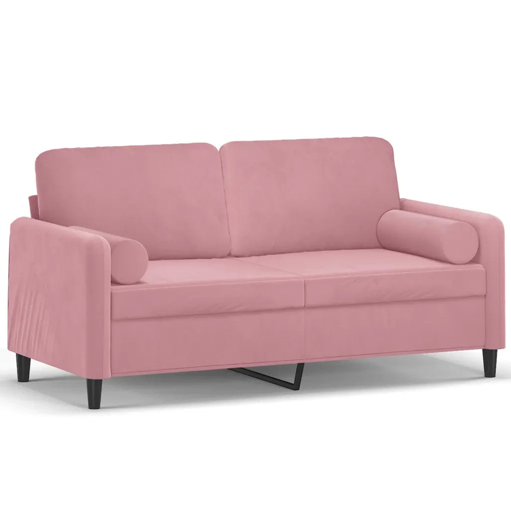 Divano a 2 Posti con Cuscini Rosa 140 cm in Vellutocod mxl 94979