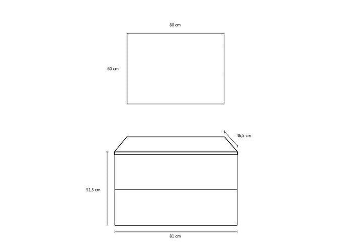 Mobile da Bagno Sospeso con Lavabo Specchio e Lampada a LED TFT Luna Rovere Wengè