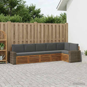 Set di divani da esterno 6 pz Naturale e Antracite Poliestere 3384428