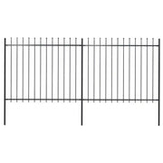Recinzione da Giardino con Punta a Lancia in Acciaio 337x150 cm Nero 277630