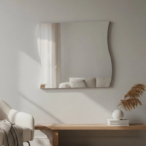 Specchiera da parete Ardin, Made in Italy, Specchio da bagno, cm 110x2h60