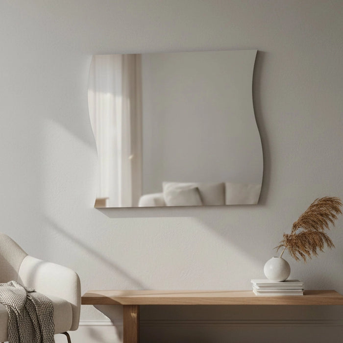 Specchiera da parete Ardin, Made in Italy, Specchio da bagno, cm 110x2h60