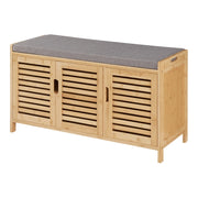 Panca portascarpe in bambù 50 x 90 x 35 cm grigio naturale 03_0007659