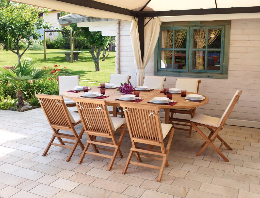 Cheonda - Tavolo Alicudi ovale allungabile 180/240 x 120 cm Greenwood