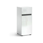 Armadio multiuso 1 anta Sylvain, Mobile multifunzionale, Mobiletto scarpiera, Guardaroba porta scarpe, Made in Italy, 34x34h81 cm, Bianco lucido