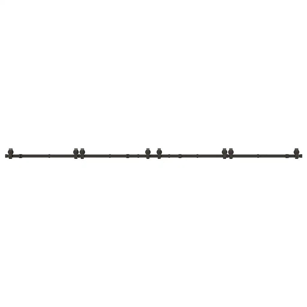 Kit di Binari per Porte Scorrevoli 366 cm Acciaio Nero CFW2387485