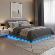 Letto Contenitore Tröstiar con Apertura a Ribalta e Luce LED Letto Doppio Matrimoniale 180x200 cm Antracite [en.casa]