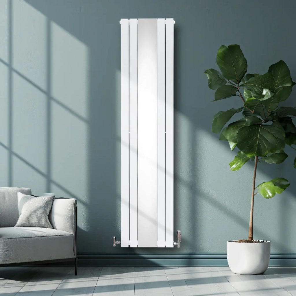 Radiatore a Specchio a Doppia Colonna Verticale Bianco 1800mm x 425mm