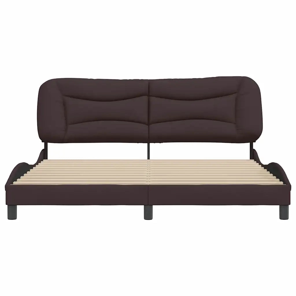 Giroletto senza Materasso Hvar Marrone Scuro 180x200 cm Tessuto 3207789