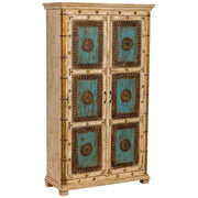 Armadio artigianale in legno bianco, 102x44x183h cm