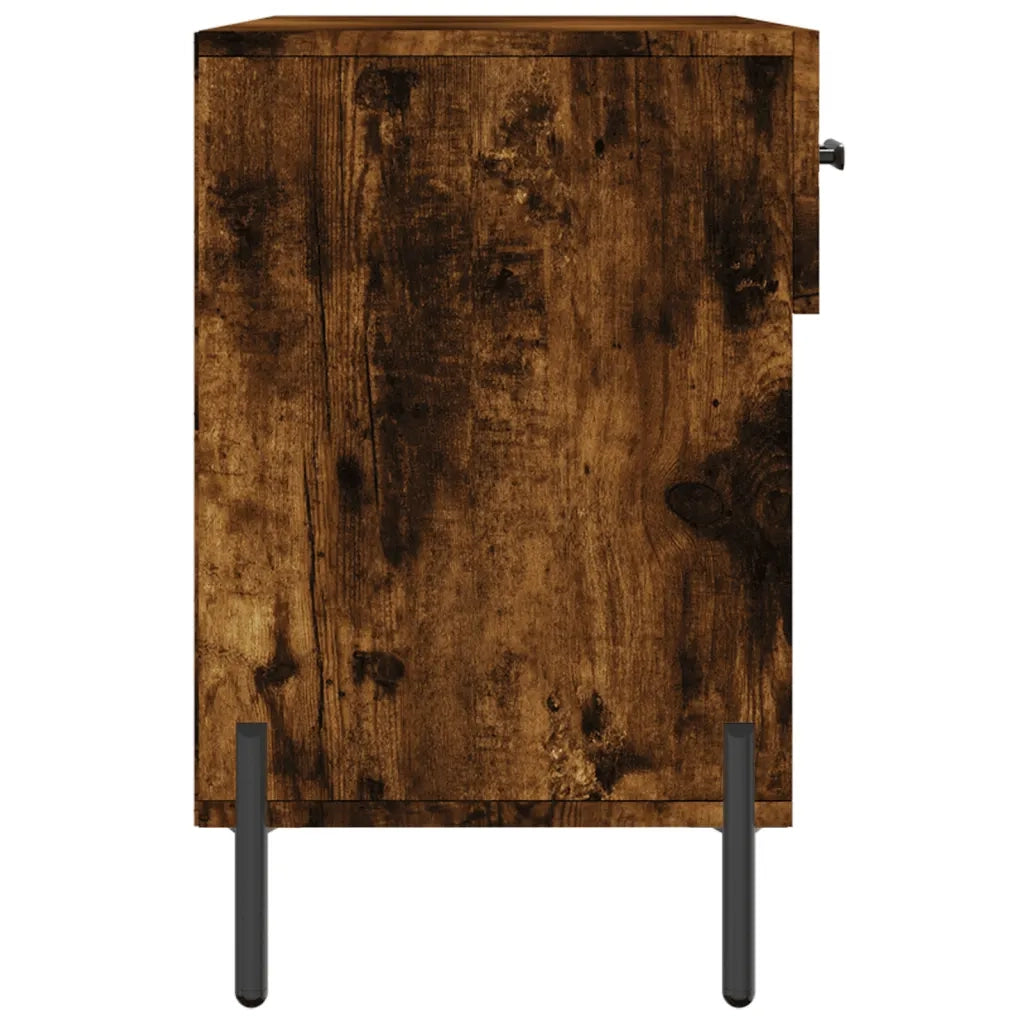 Panca Porta Scarpe | Scarpiera | Mobile per scarpe Rovere Fumo 102x35x55 cm Legno Multistrato