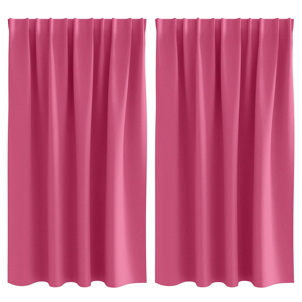 Tende Blackout con Anelli 2 pcs Rosa Vivo 140 x 140 cm 4107513