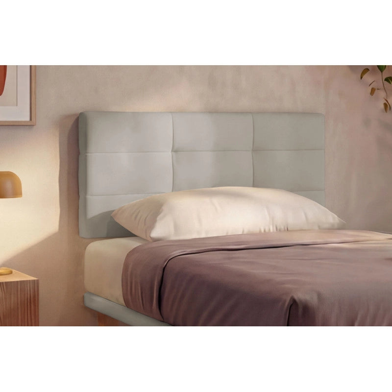 Letto imbottito Singolo 80x200 cm Square - Similpelle,Tortora,Con rete