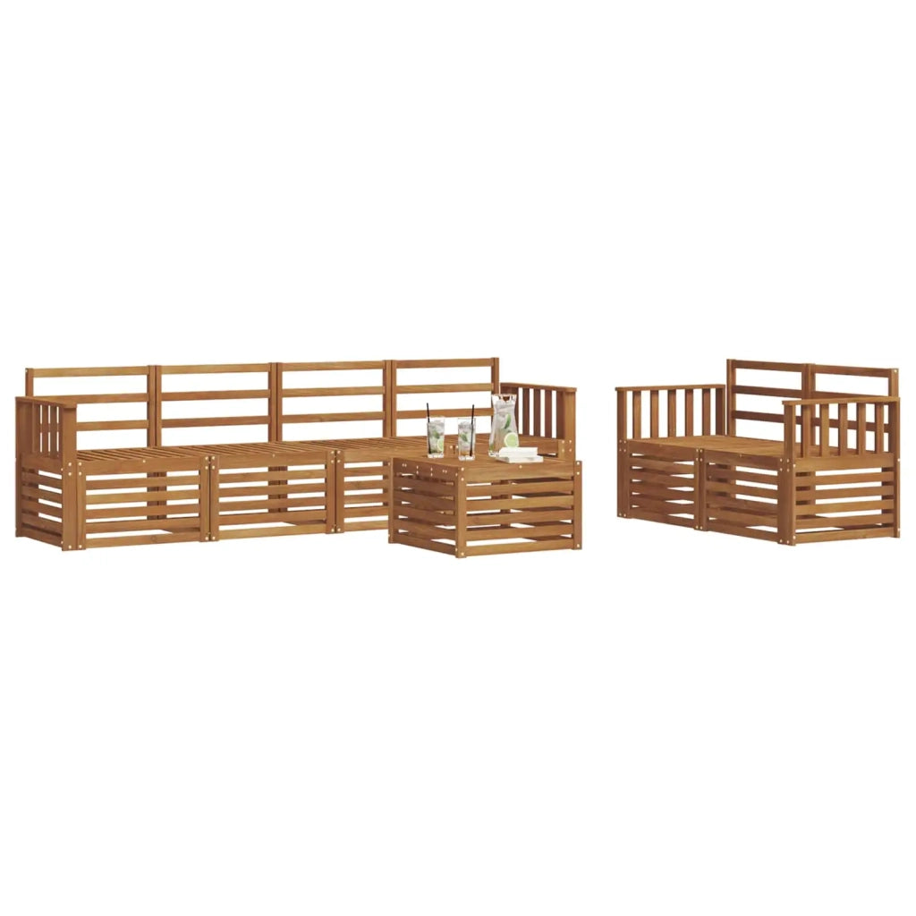 Set divani 7 pcs Naturale Legno di Acacia Massello 3374399