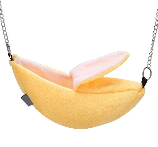 Letto per Hamster in forma di Banana - Materiale soffice e fluffato - Lavabile e riutilizzabile - Leggero e portatile - Comodo per animali domestici - Design accattivante - Letto per animali domestici