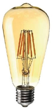 LAMPADINA FILAMENT LED VETRO AMBRATO ST64 8W 800LM 3000K E27 V220/240 A+