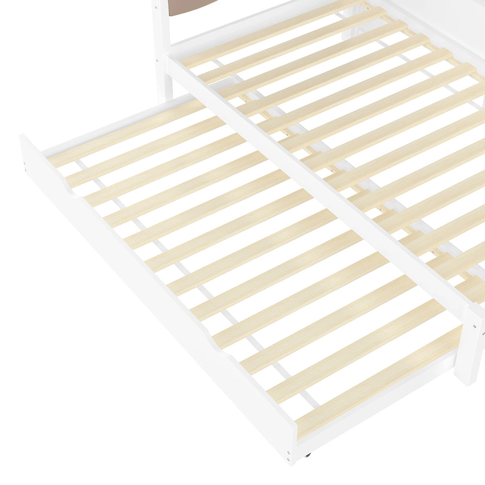Letto giorno 90x200cm - Xylo - bianco, LED dimmerabile, USB, pino