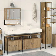 Set di mobili per il bagno con porta 4 pcs rovere artigianale 3334405