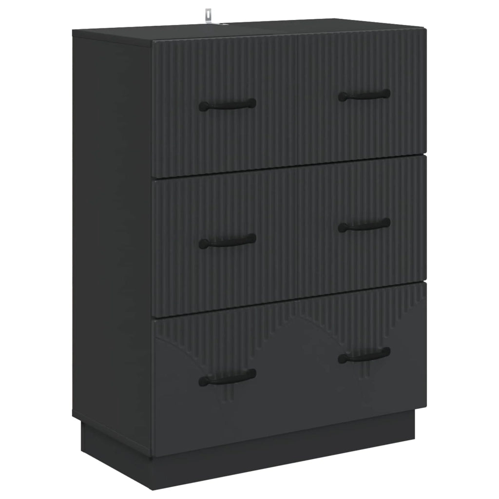 Mobile con Cassetti Nero 66 x 34,5 x 87 cm Legno ingegnerizzato 895296