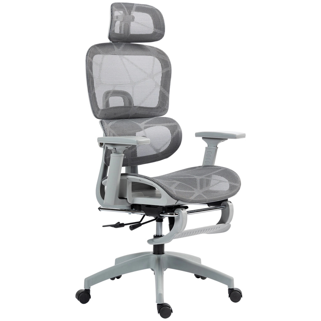 Sedia da Ufficio Ergonomic ¨C Zephmum ¨C Grigio Tessuto Rete