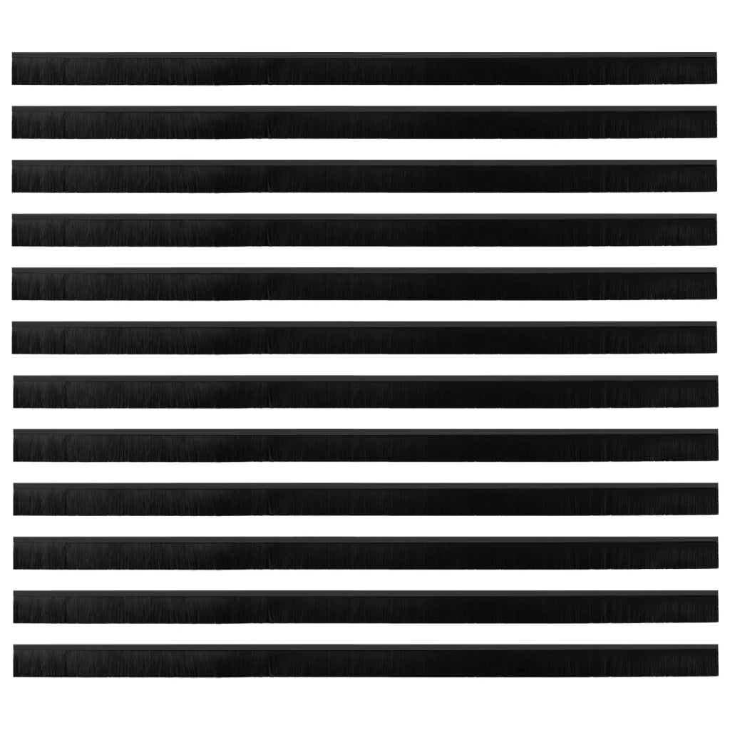 Spazzole per porte autoadesive 12 pcs Nero 100 cm 42019578