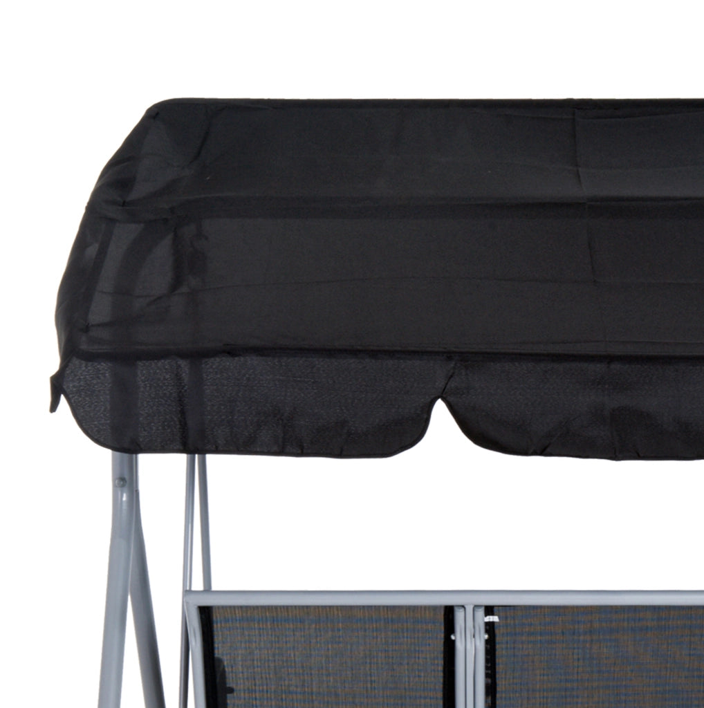 Dondolo da giardino 3 posti con tettuccio grigio 171x108x154 cm