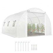 Serra da giardino in plastica con porta a rete ¨C zephmum ¨C bianco