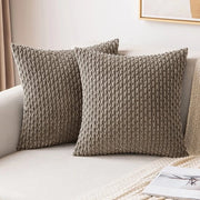 Set di 2 Copricuscini Corda Moderne per Banci Decorativi, 50x50 cm, Marrone