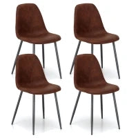 E-STYLO Sedia in similpelle marrone con gambe in metallo antracite, imbottita, 44cm X 50cm H. 84cm.
