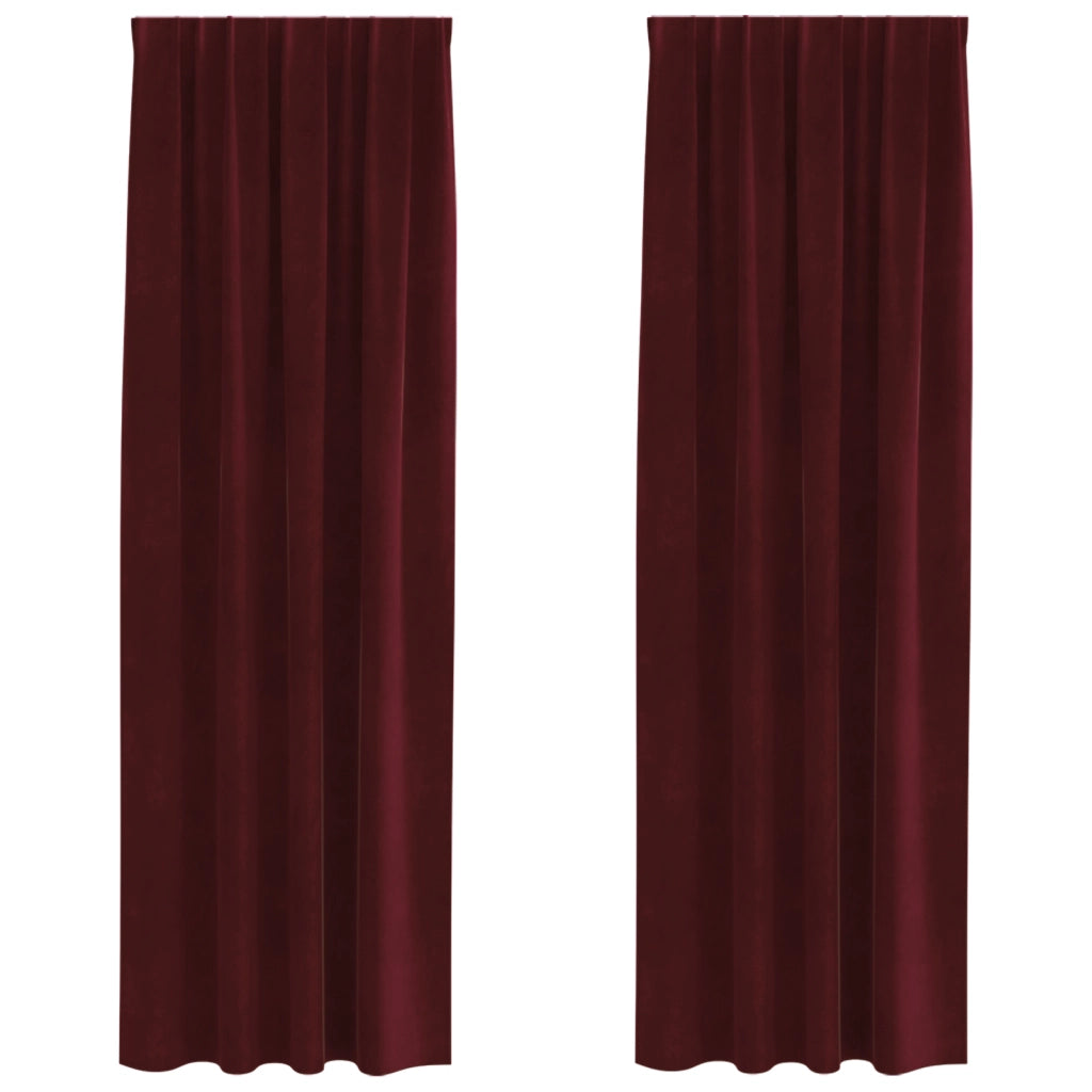 Tende Blackout  con nastro superiore 2 pezzi Vino Rosso Velour