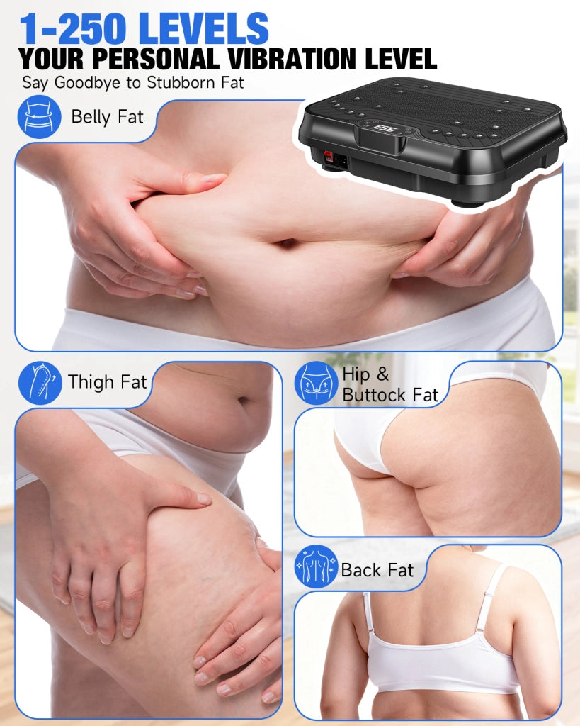 PIATTAFORMA VIBRANTE,  Potente piattaforma vibrante muscolare per bodybuilding e scultura con telecomando e cordino