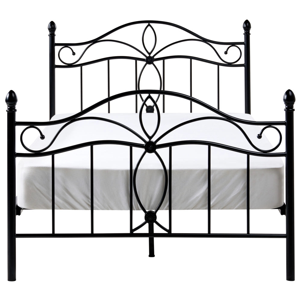 Letto Nero Doppia Dimensione 120 x 200 cm Metallo stile Vintage